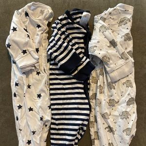 H&M organic cotton pajama footless sets 2-4 months